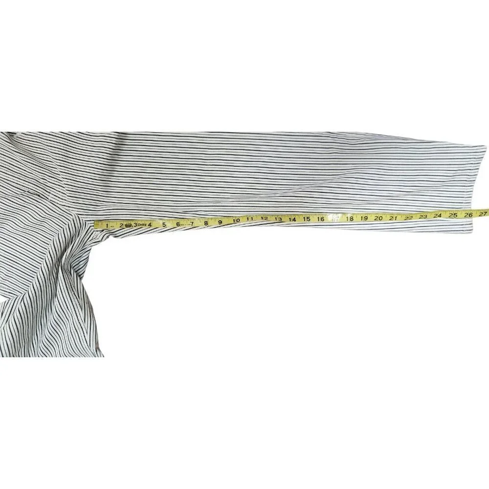 Frame Jeans Womens Size 28 Black White Railroad Stripe Belted Pleated Paperbag - Picture 11 of 11